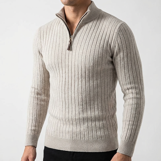 L'Artisan Men's Wool Quarter Zip Sweater