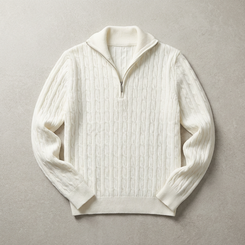 Merino Wool Half Zip Sweater