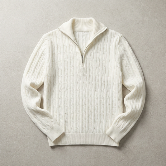 Merino Wool Half Zip Sweater