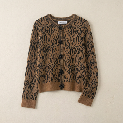 Women's Leopard Knit Cardigan