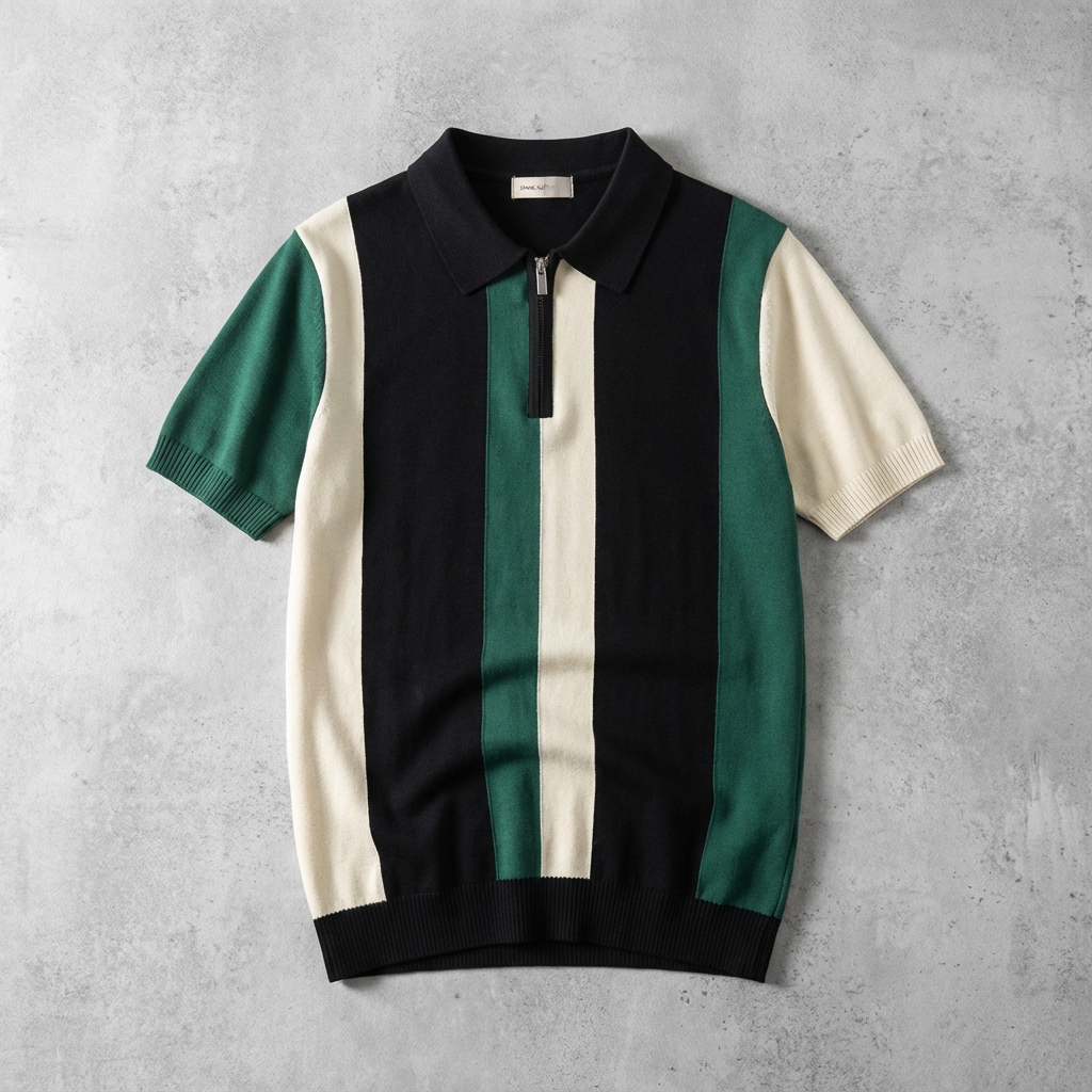 Men's Knit Zip Polo Shirt