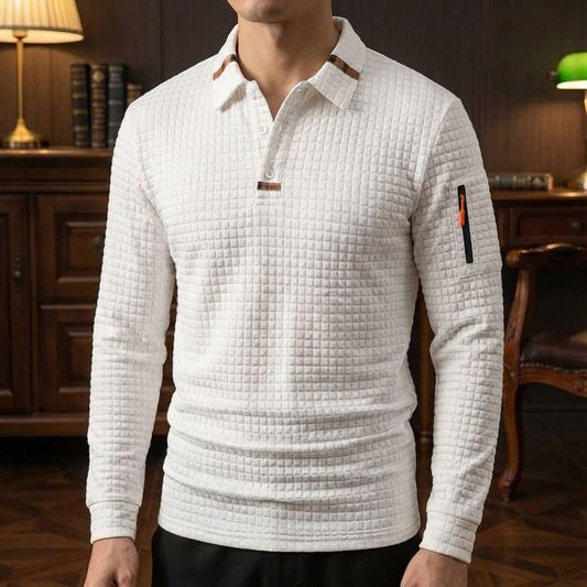 Portofino Men's Waffle Knit Polo Shirt