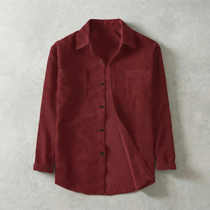 Men's Corduroy Shirt With Lapel