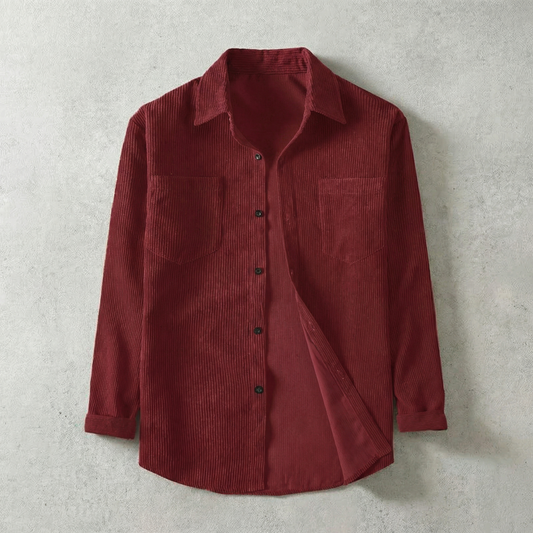 Men's Corduroy Shirt With Lapel