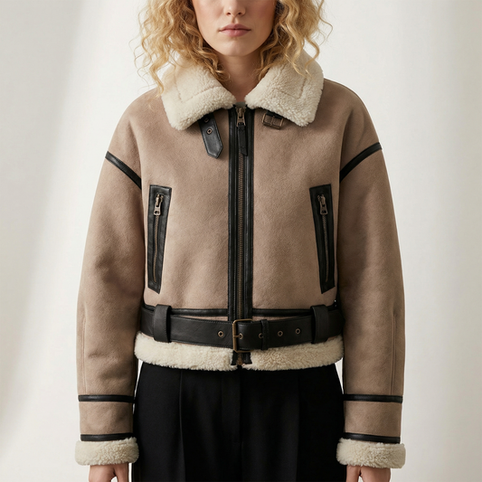 Women's Faux Leather Fur Jacket