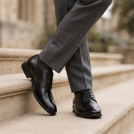 Men's Derby Shoes Leather Black
