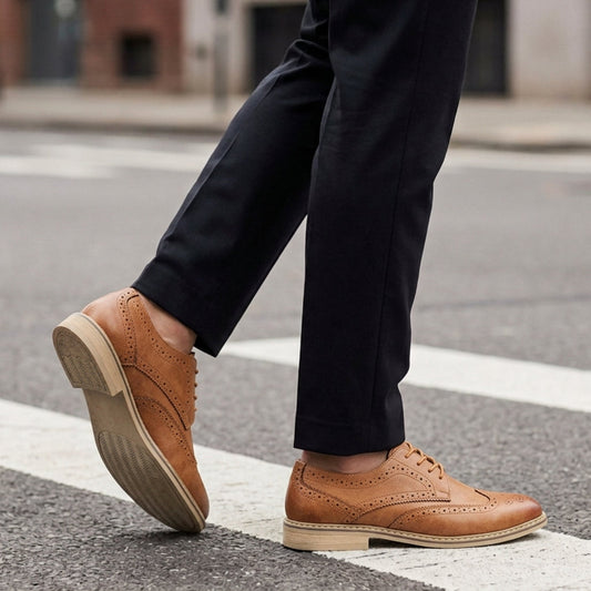 Men's Leather Brogue Shoes Brown