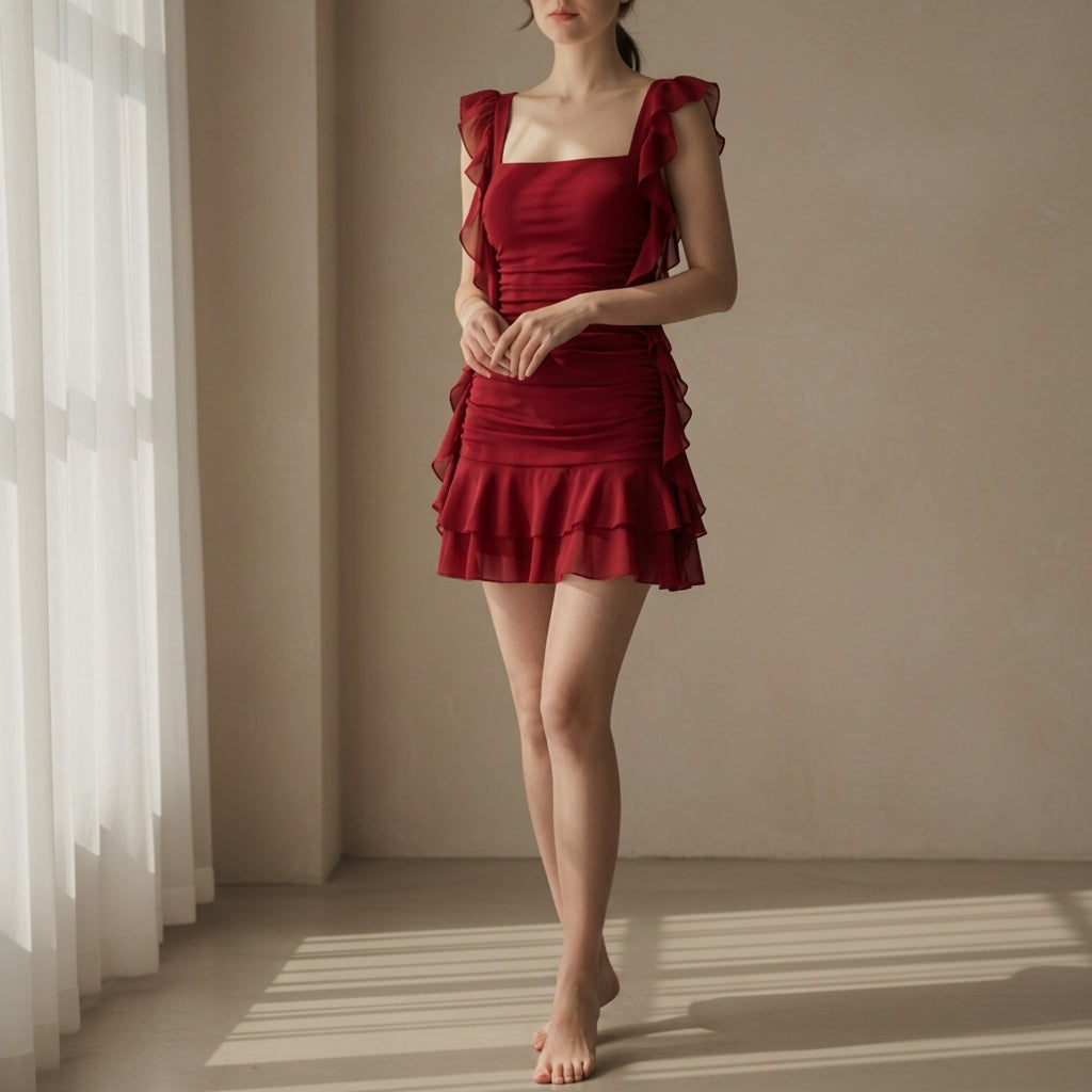 Women's Ruffle Edge Dress