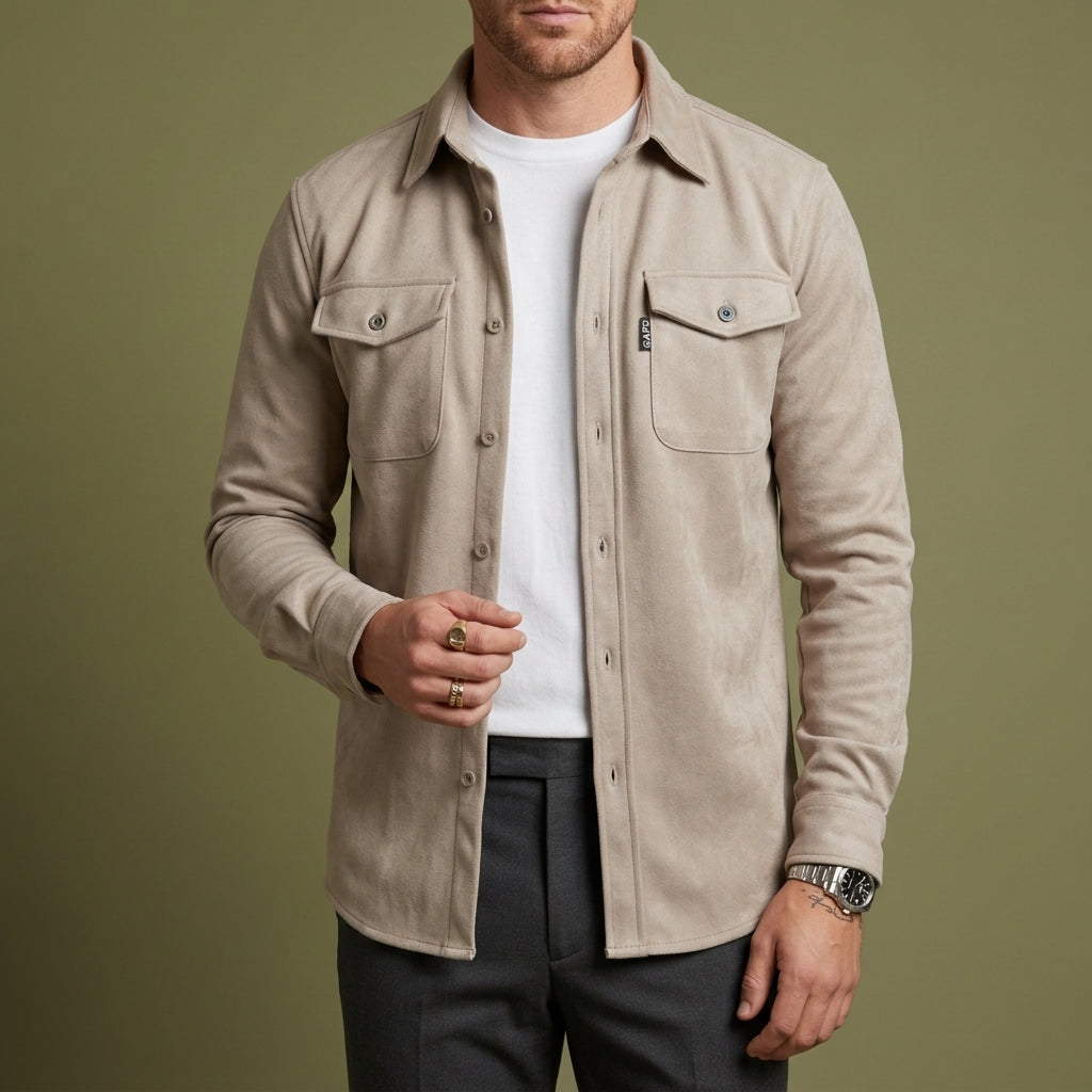 Men's Long Sleeve Button Up Overshirt