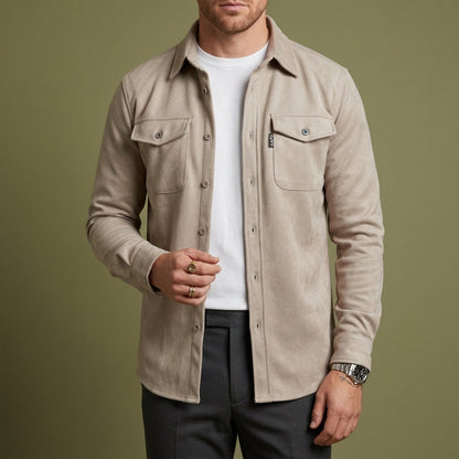 Men's Long Sleeve Button Up Overshirt