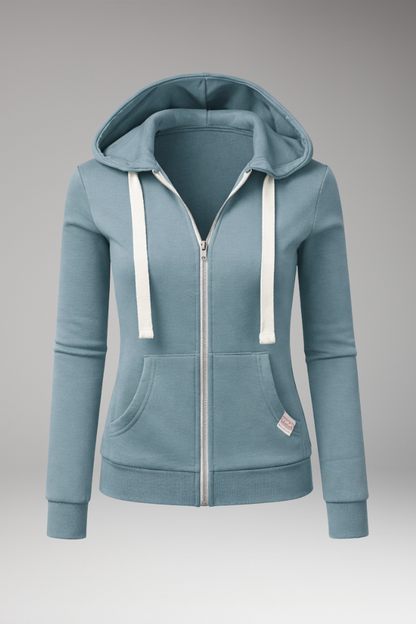 Women's Zipper Hoodie with Front Pockets