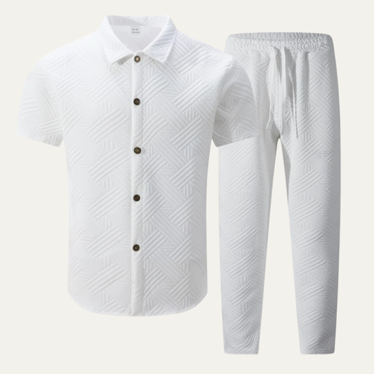 Men's Two Piece Casual Shirt And Pants Set