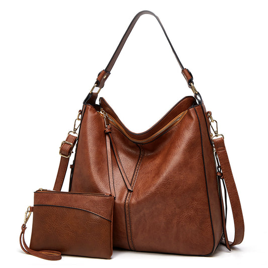 Women's Leather Shoulder Bag Gold Accent