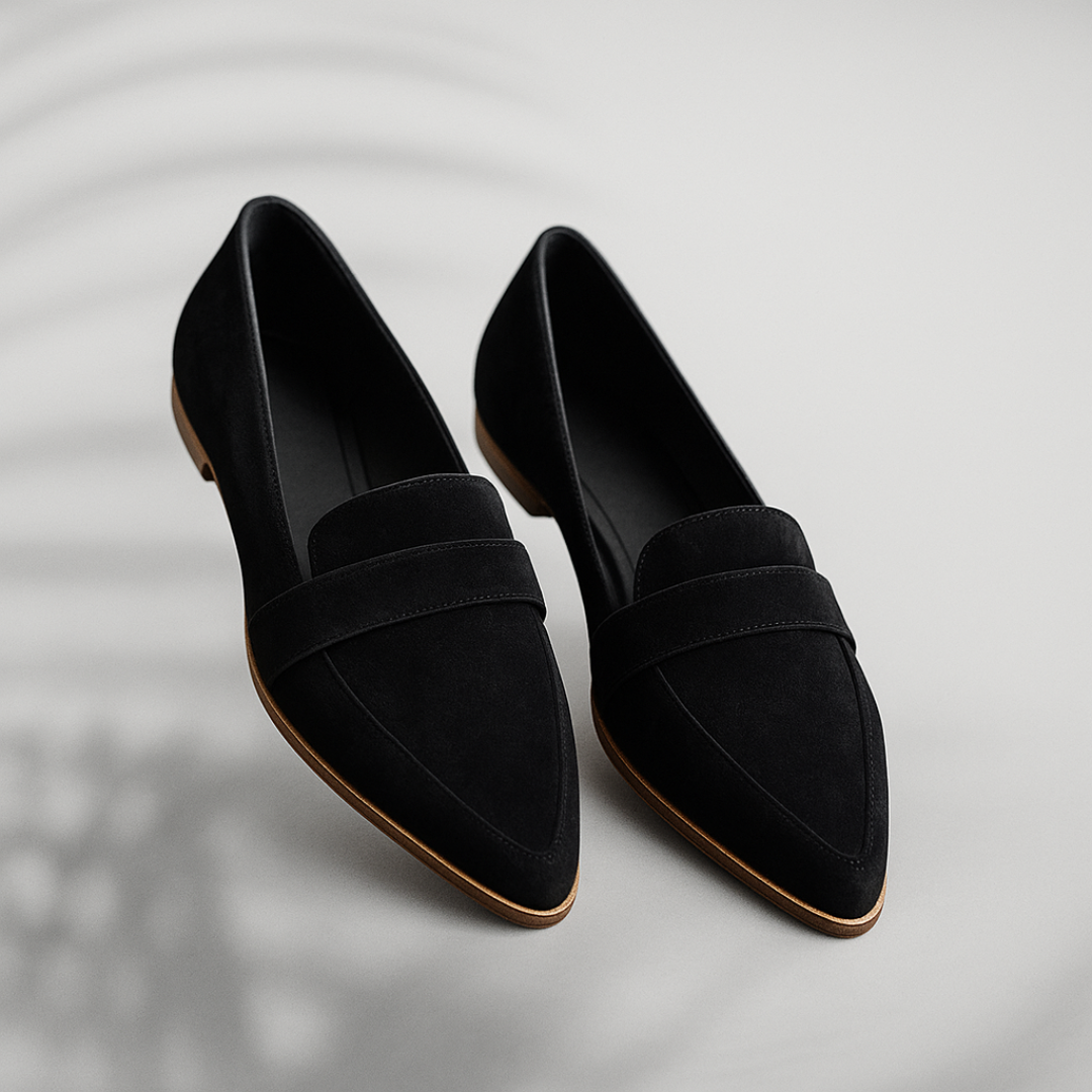 Women's Pointed Toe Loafers Strap Detail