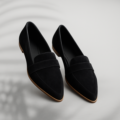 Women's Pointed Toe Loafers Strap Detail