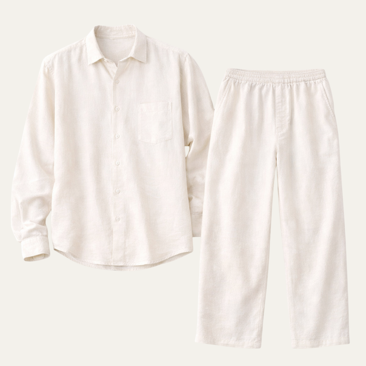 Men's Linen Shirt And Pants Oversized Set