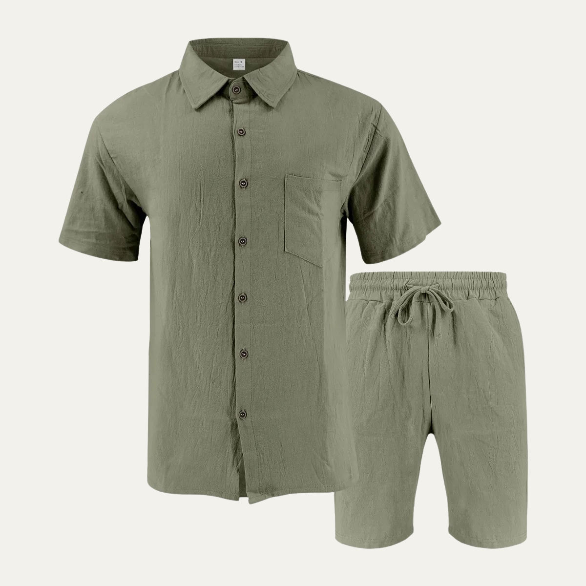 Men's Retro Beach Shirt And Shorts Set