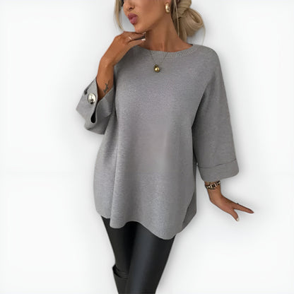 Women's Soft Crewneck Sweater Mid-Length Sleeve