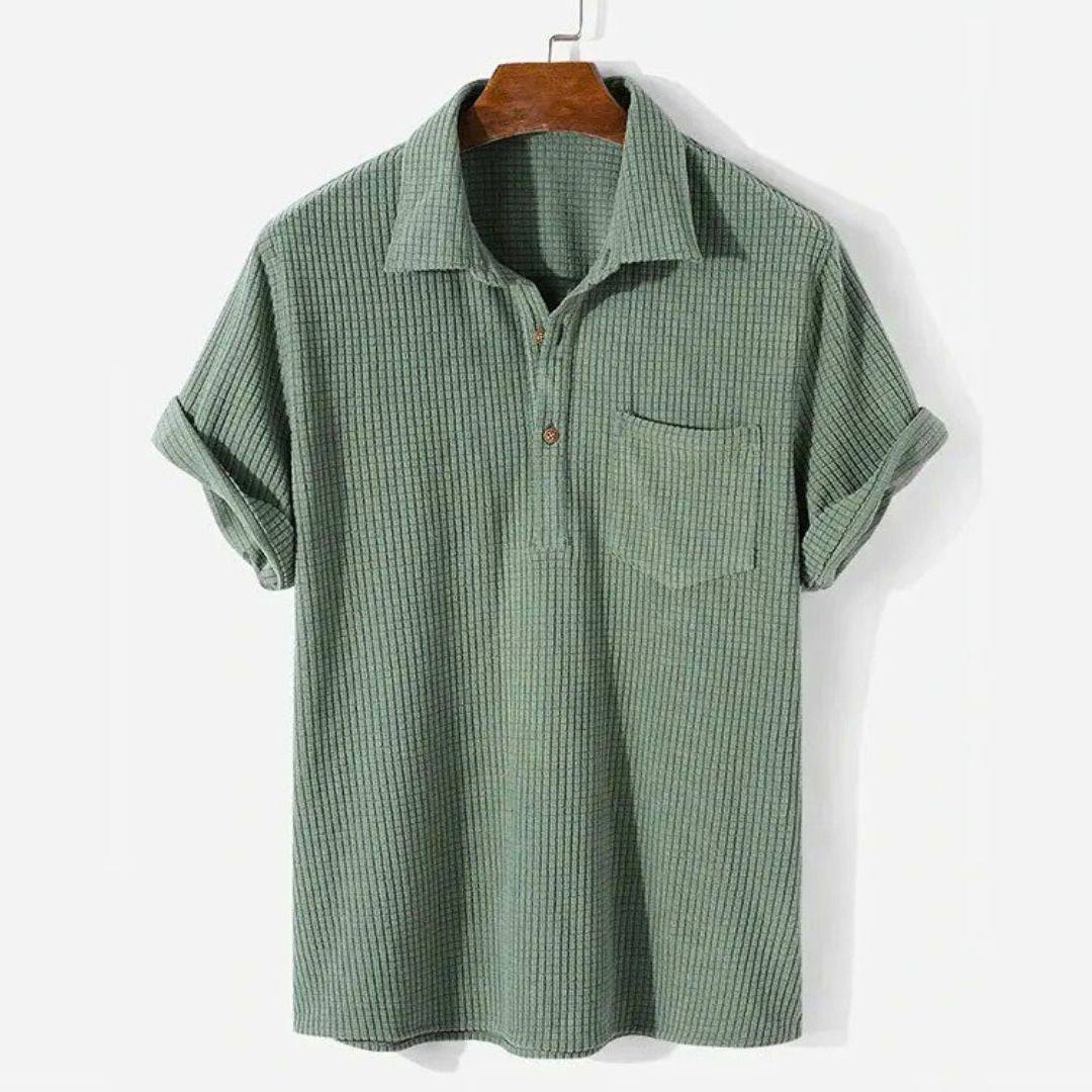 Men's Relaxed Fit Textured Polo Shirt