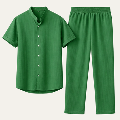 Men's Casual Short Sleeve Shirt Pants Set