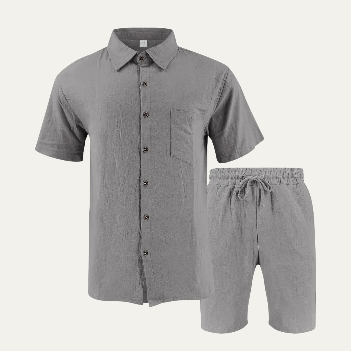 Men's Retro Beach Shirt And Shorts Set