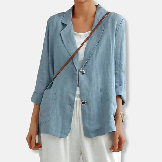 Linen Blend Mens Blazer Lightweight Beige