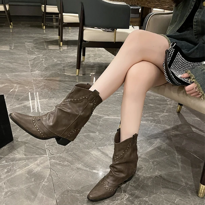 Women's Studded Ankle Boots Slouchy