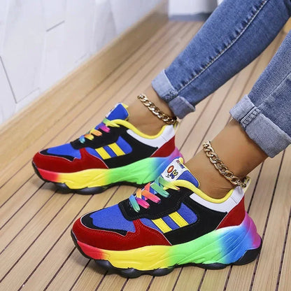 Multicolor Platform Sneakers