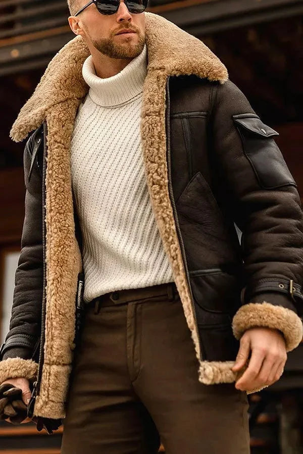 Men's Leather Jacket Camel Brown