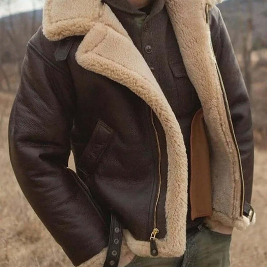 Sheepskin Flying Jacket Shearling Brown