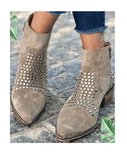 Women's Pointed Toe Stud Boots