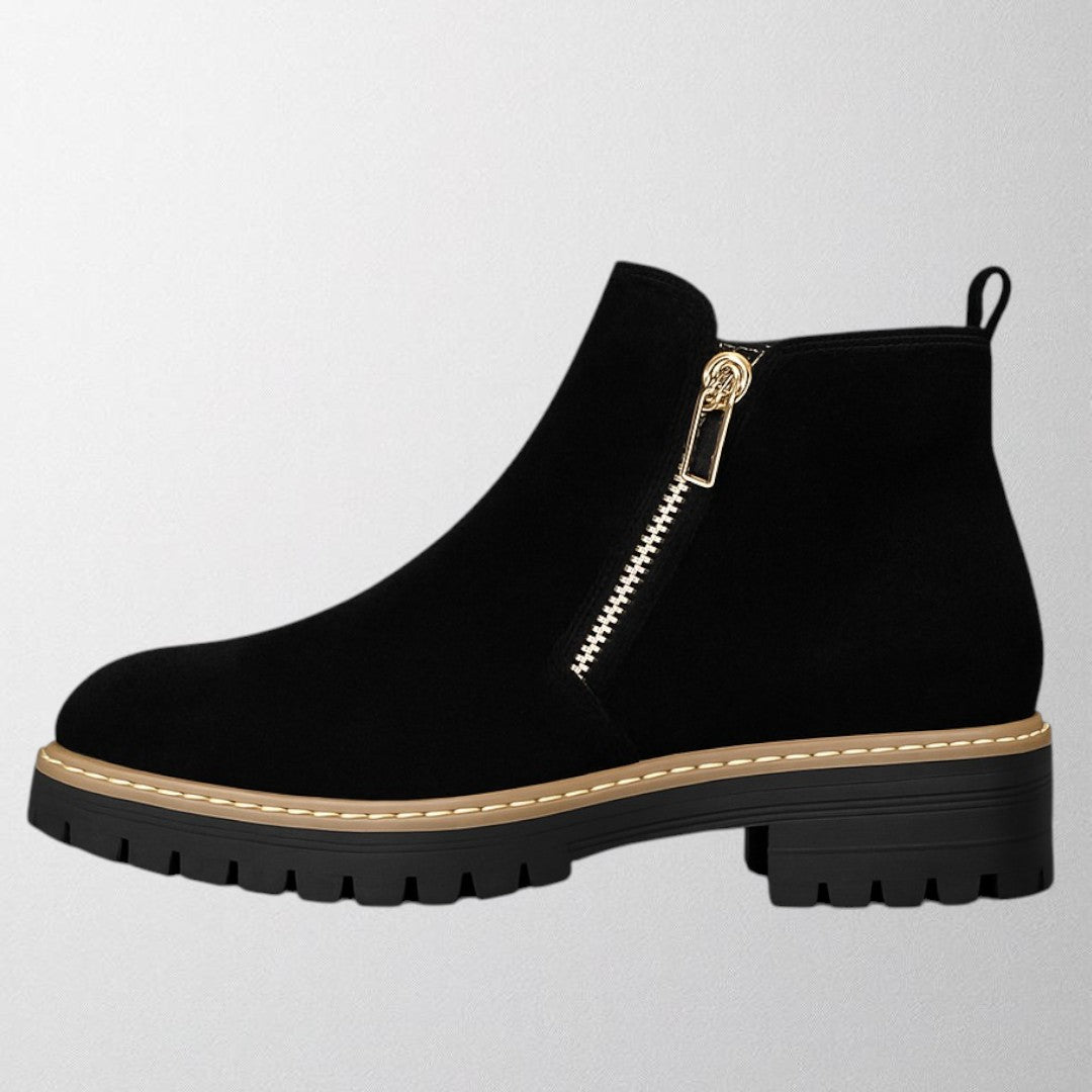 Women's Ankle Boots Zipper Lug Sole