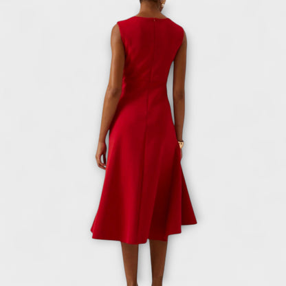 | Women’s Elegant Sleeveless Ruffle Midi Dress