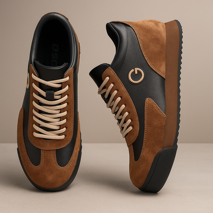 Men's Lace-Up Sneakers Contrast Panels