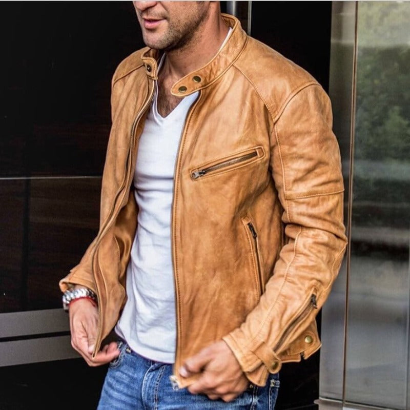 Men's Leather Jacket Weather Resistant