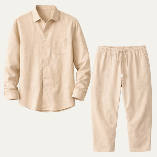 Men's Breathable Summer Shirt Pants Set