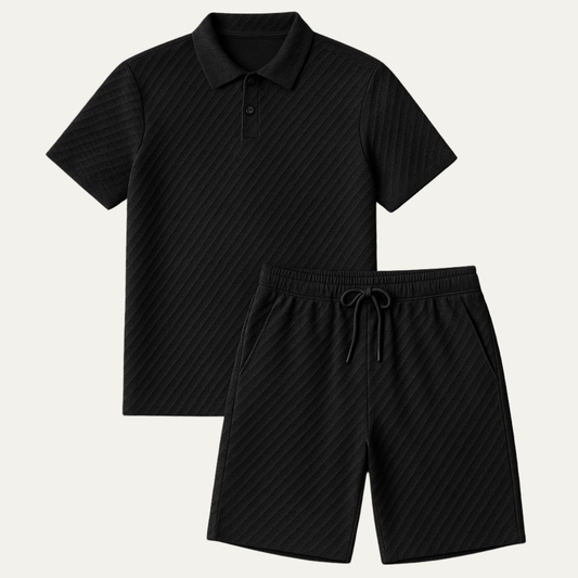 Men's Summer Polo Shorts Set Lightweight Beachwear