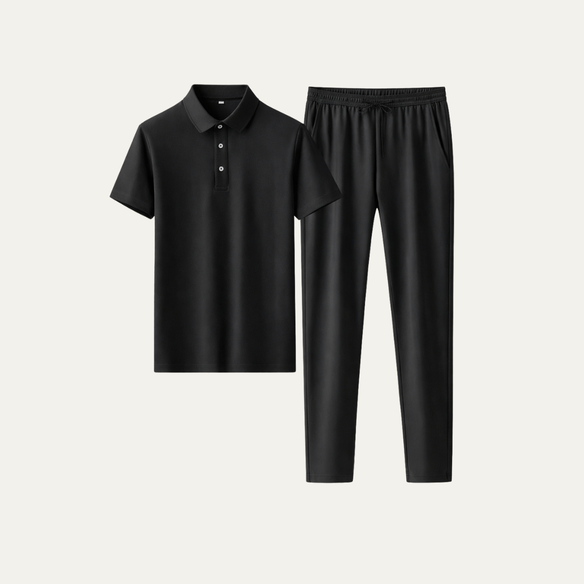 Men's Summer Polo Shirt Set Casual Cotton