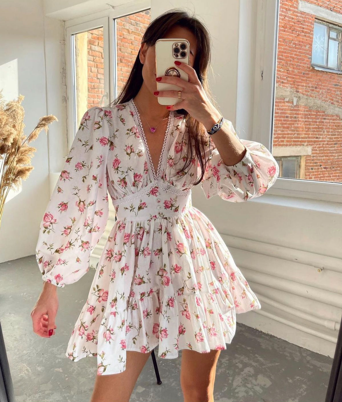 Women's V-Neck Ruffle Summer Dress
