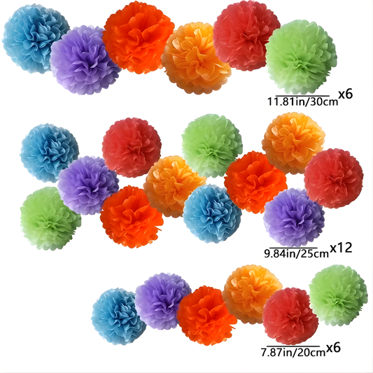 24 Piece Paper Flower Balloon Garland Set