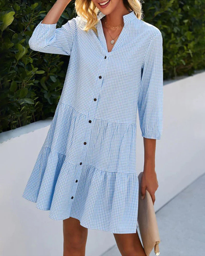 Women's Mini Summer Dress Button Front