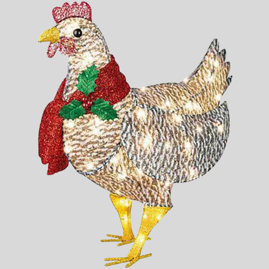 Animated Chicken Decor With Scarf