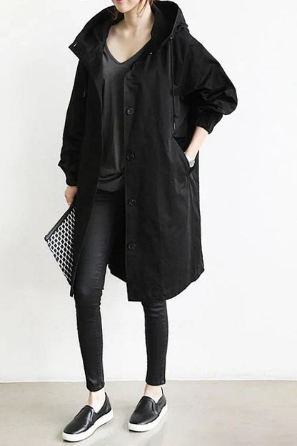 Women's Oversized Hooded Trench Coat Waterproof