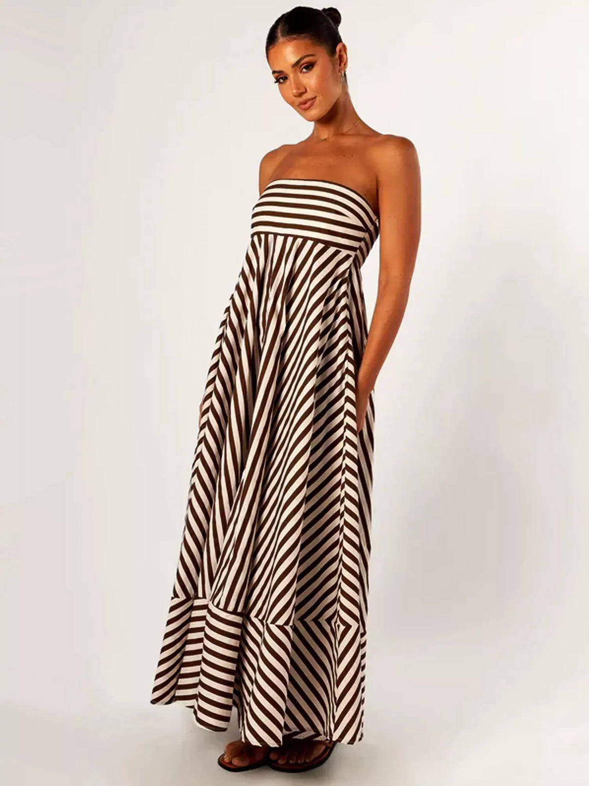 Women's Strapless Maxi Dress Elegant