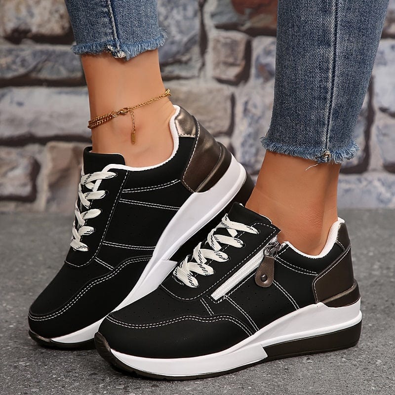 Women’s Comfort Walking Sneakers with Side Zipper