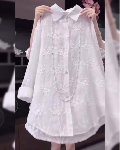 Women Embroidered Drop Shoulder Shirt