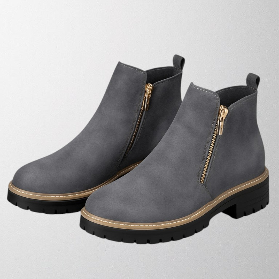 Women's Ankle Boots Zipper Lug Sole