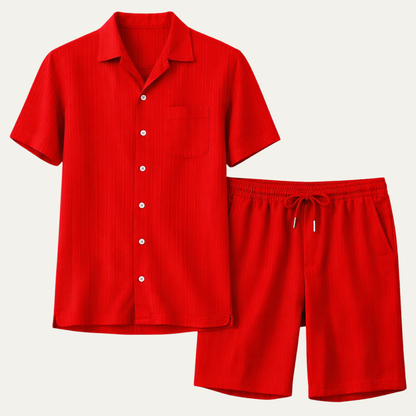 Mens Breathable Summer Shirt And Shorts Set
