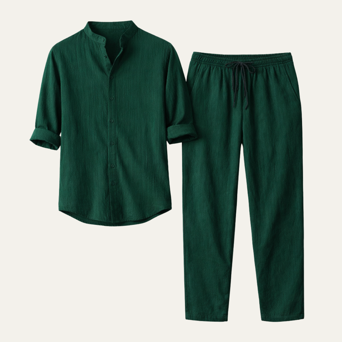 Men's Summer Casual Shirt And Trousers Set