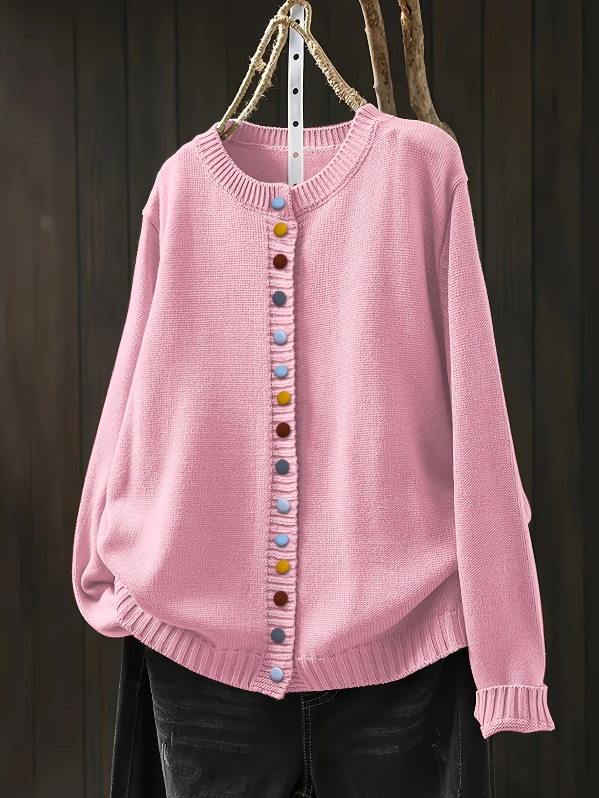 Women's Cardigan Multi-Color Buttons